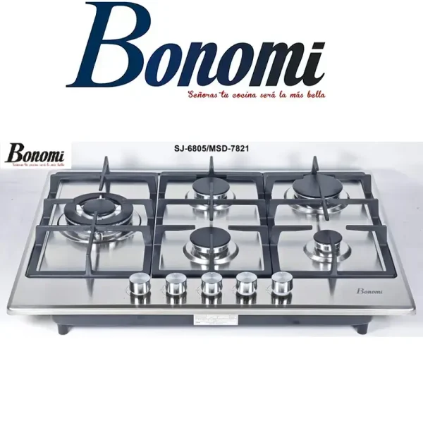 Plaque 5 feux inox 70CM